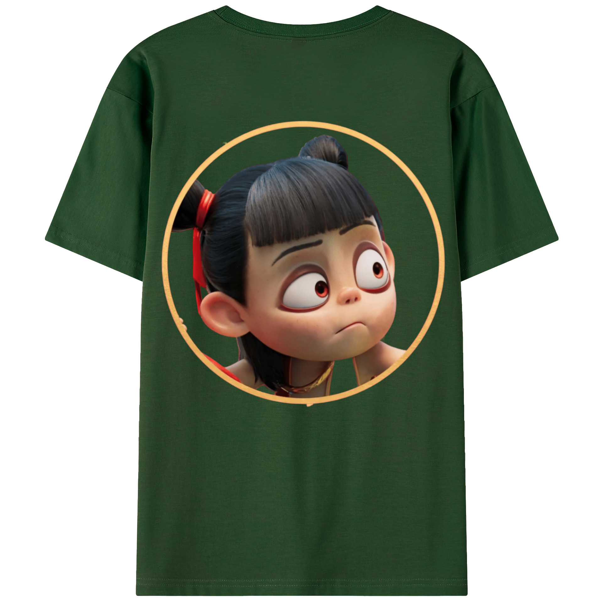 （画像用） Ne Zha 2 ナタ 魔童の大暴れ 綿100％半袖Tシャツ（背面プリント）